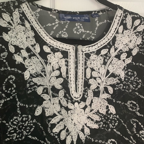 Susan Graver Sheer Swimsuit Tunic Coverup - Picture 4 of 8